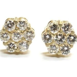 FINE 1.25 CT INVISIBLE DIAMOND FLOWER EARRINGS